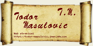 Todor Mašulović vizit kartica